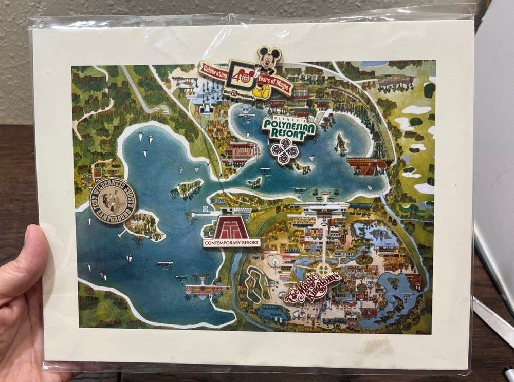 Disney Parks 40 Years of Magic 5-Pin Map Set Cast Member Exclusive Mickey Mouse  