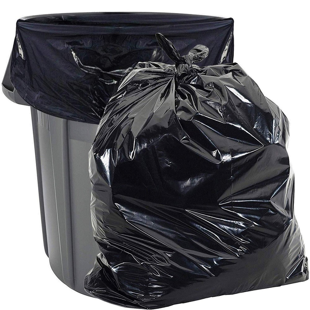 45 Gallon 1.7 MIL Black Heavy Duty Garbage Trash Bags - 40
