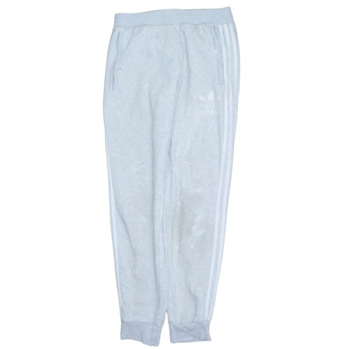 Adidas Mens Joggers Grey Fleece Elastic Waist Side Stripe Cuffed Ankles M M