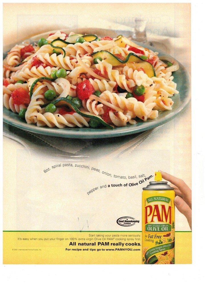 Pam Spray Olive Oil Pasta Salad 2006 Print Ad