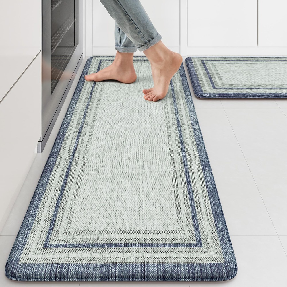 Anti Fatigue Kitchen Mat 2PCS,Non-Skid Waterproof Kitchen Rugs,Farmhouse Kitc...