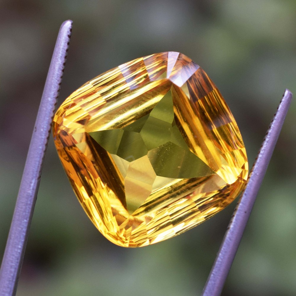 23.90 CT Natural Ceylon Yellow Sapphire Master Cushion Cut Certified Gemstone