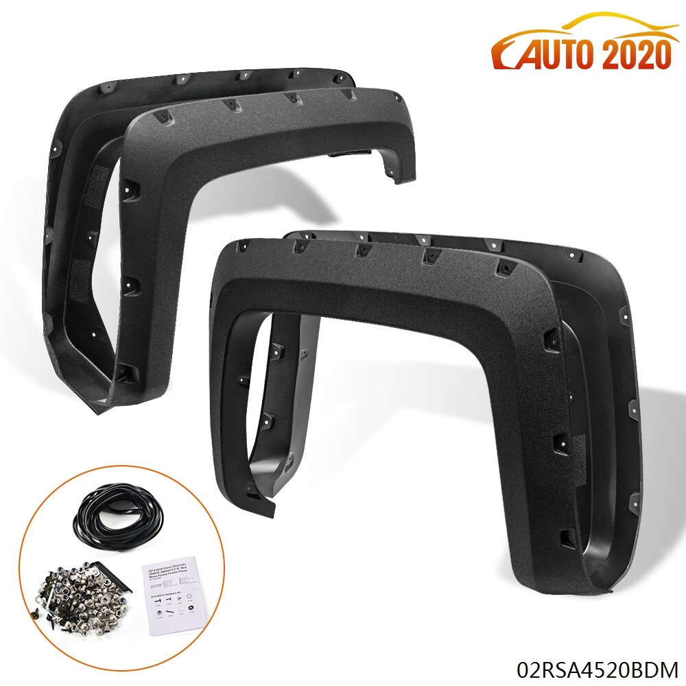 Pocket-Riveted Wheel Fender Flares Fit For 14-18 Chevy Silverado 6.5'-8' Bed