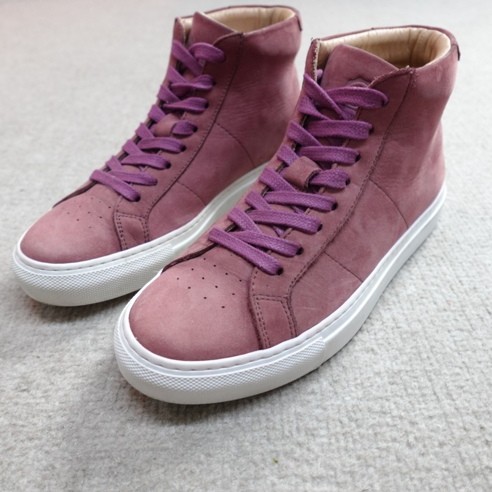 Greats Women's Sneakers 7.5 Pink High Top Suede Leather Lined Made in Italy