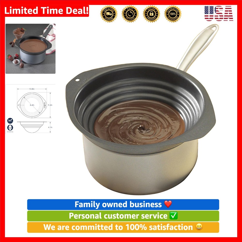 Versatile 8 Cup Nonstick Double Boiler for Melting and Sauces - Lightweight