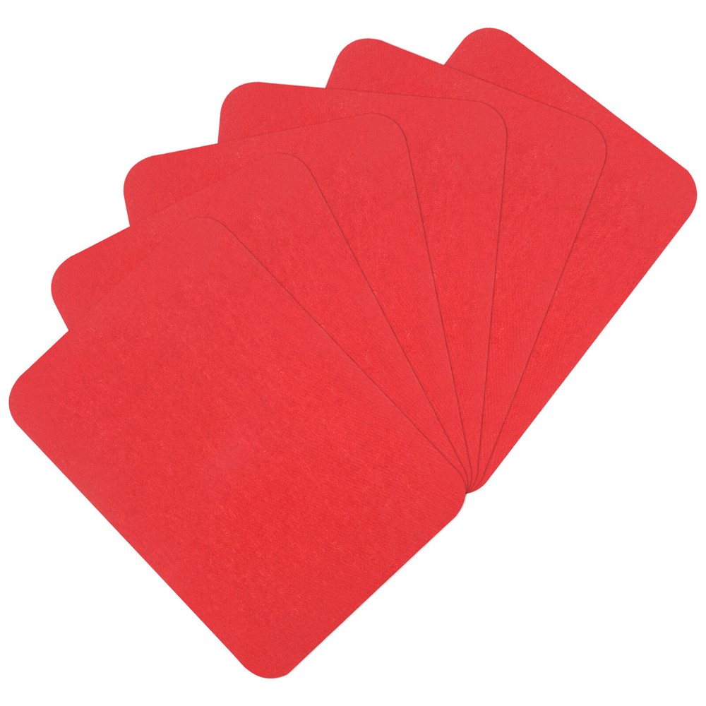 6Pcs 3x4.25 Inch Iron-On Cotton Fabric Patches for Clothing Repair in Red