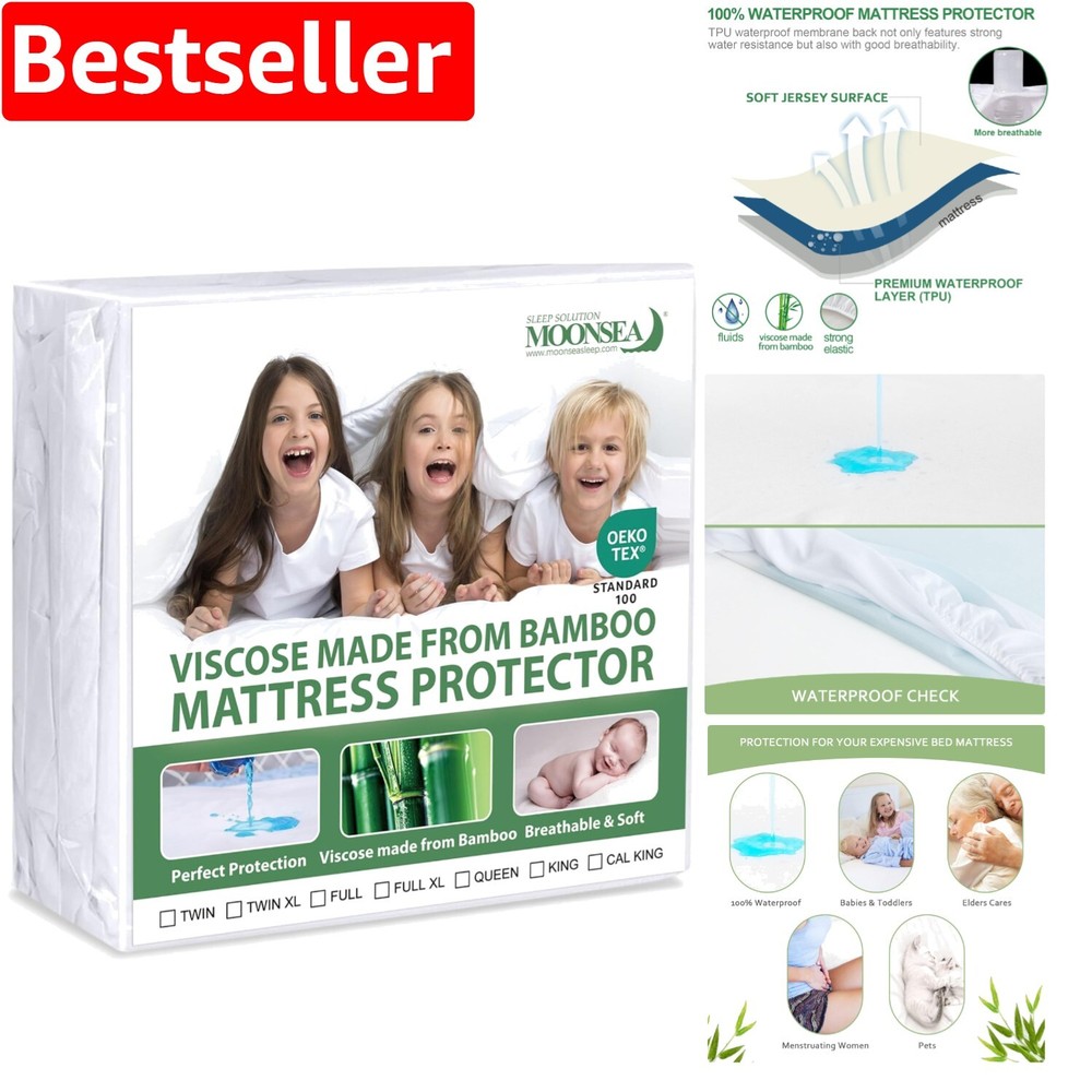 Bamboo Viscose Twin Mattress Protector – Soft Waterproof & Long-Lasting