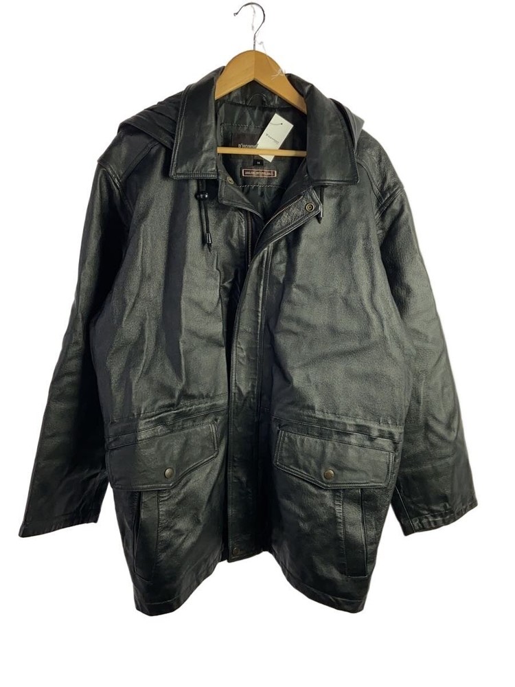 D Homme A Homme/Leather Jacket Blouson/M/Leather/Blk/Plain// 3403