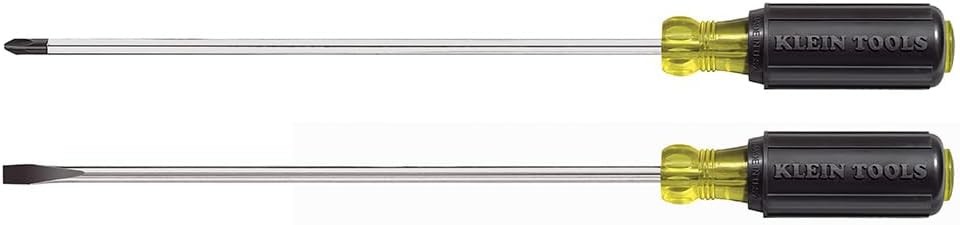 Klein Tools 85072 2-Piece USA-Made Long Small Black Screwdriver Set