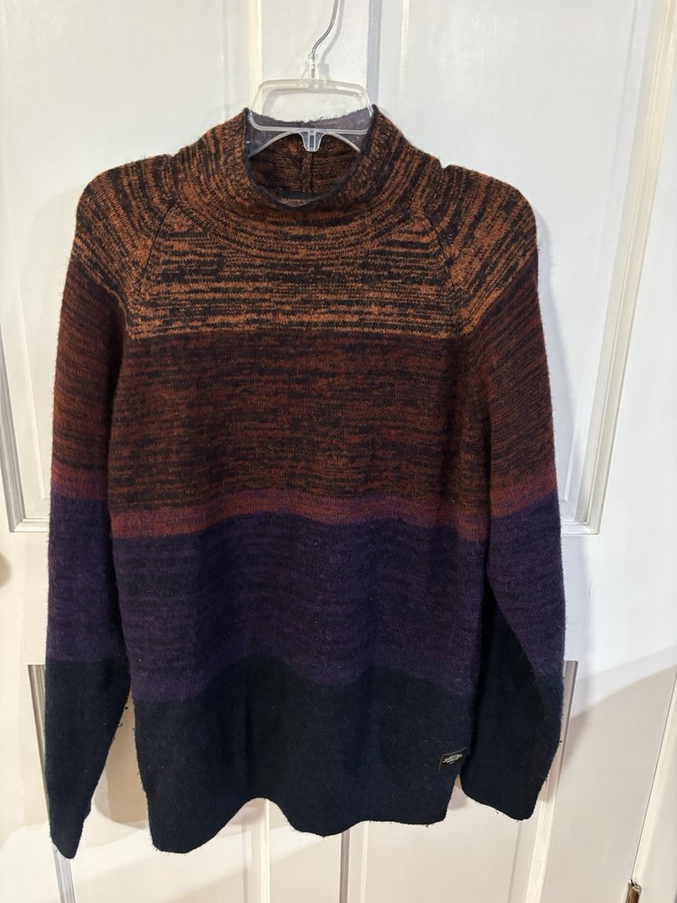 Scotch & Soda Mens Sz M High Collar Gradient Wool Blend Sweater