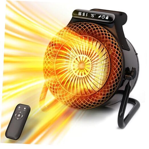 Greenhouse Heater with Thermostat, Garage Heater 1500W with Overheat