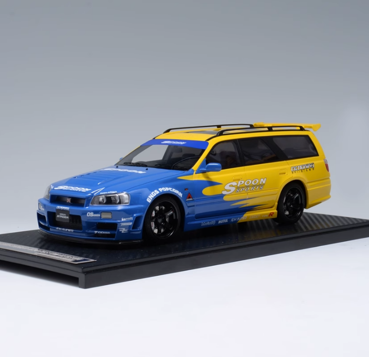 IVY 1:18 Scale NISSAN STAGEA R34 Spoon Resin Diecast Model Car for Display