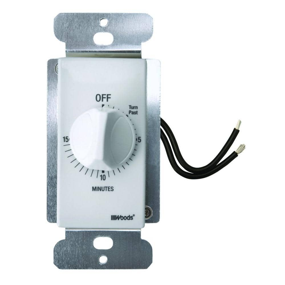 20-Amp 15-Minute In-Wall Countdown Timer Switch – White, Spring Wound