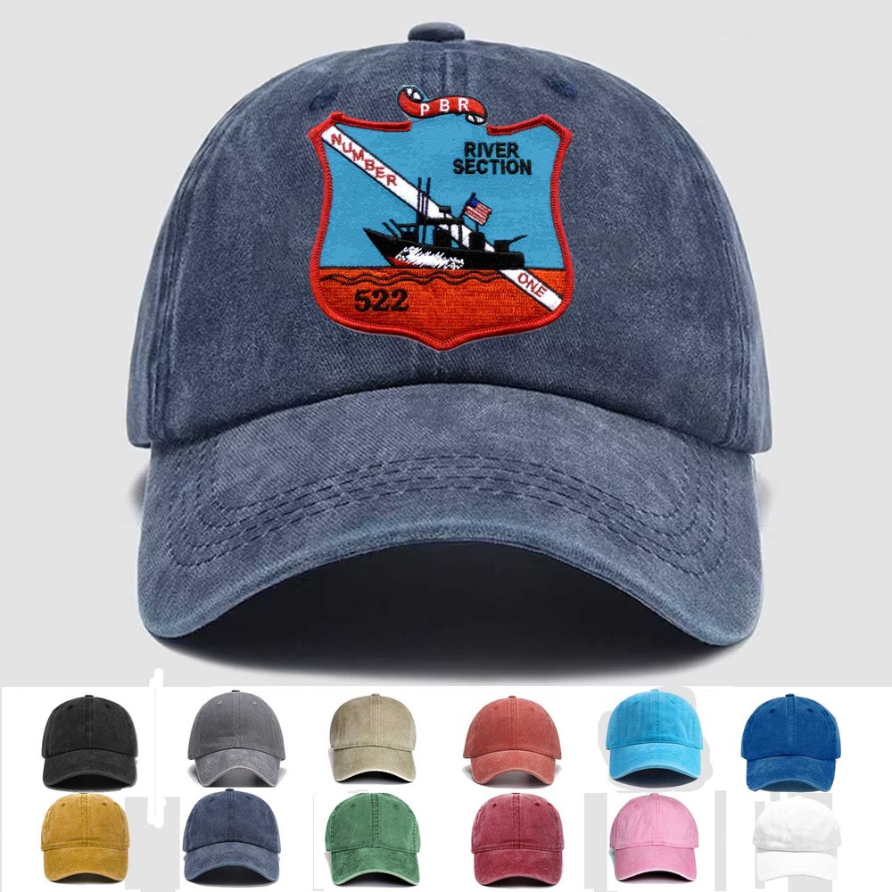 Custom Embroidered Hat River Section 522 Patrol Boat, Veteran Cap, Trucker Hat
