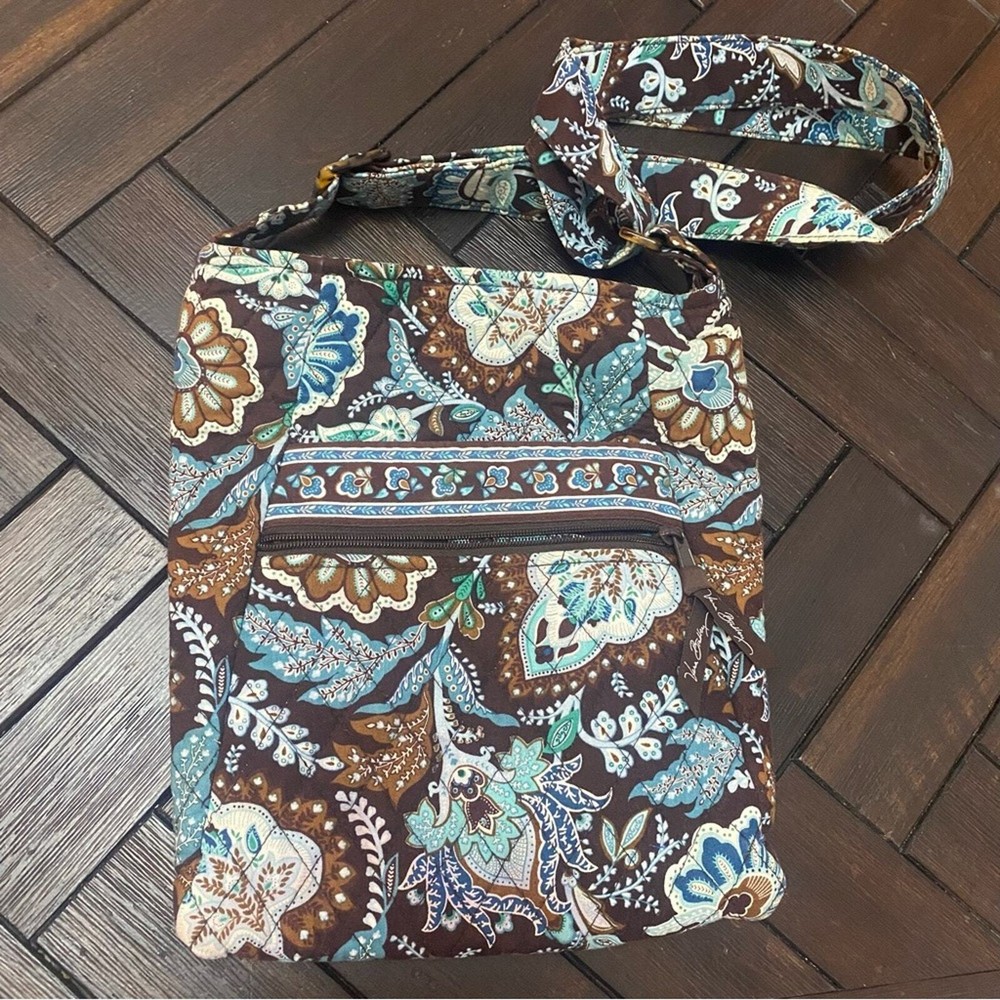 Vera Bradley Java Blue Floral Paisley Crossbody Shoulder Bag Purse
