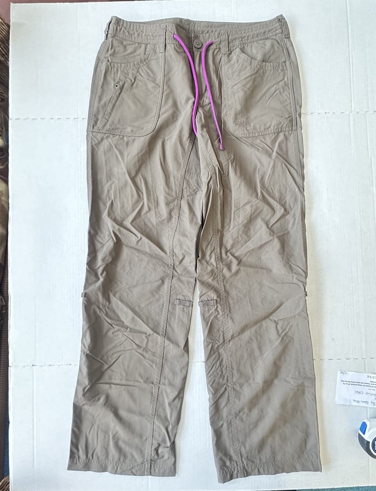 North Face Womens Horizon II Quick Dry Pants Off Green Size 8 Roll Up CFU1