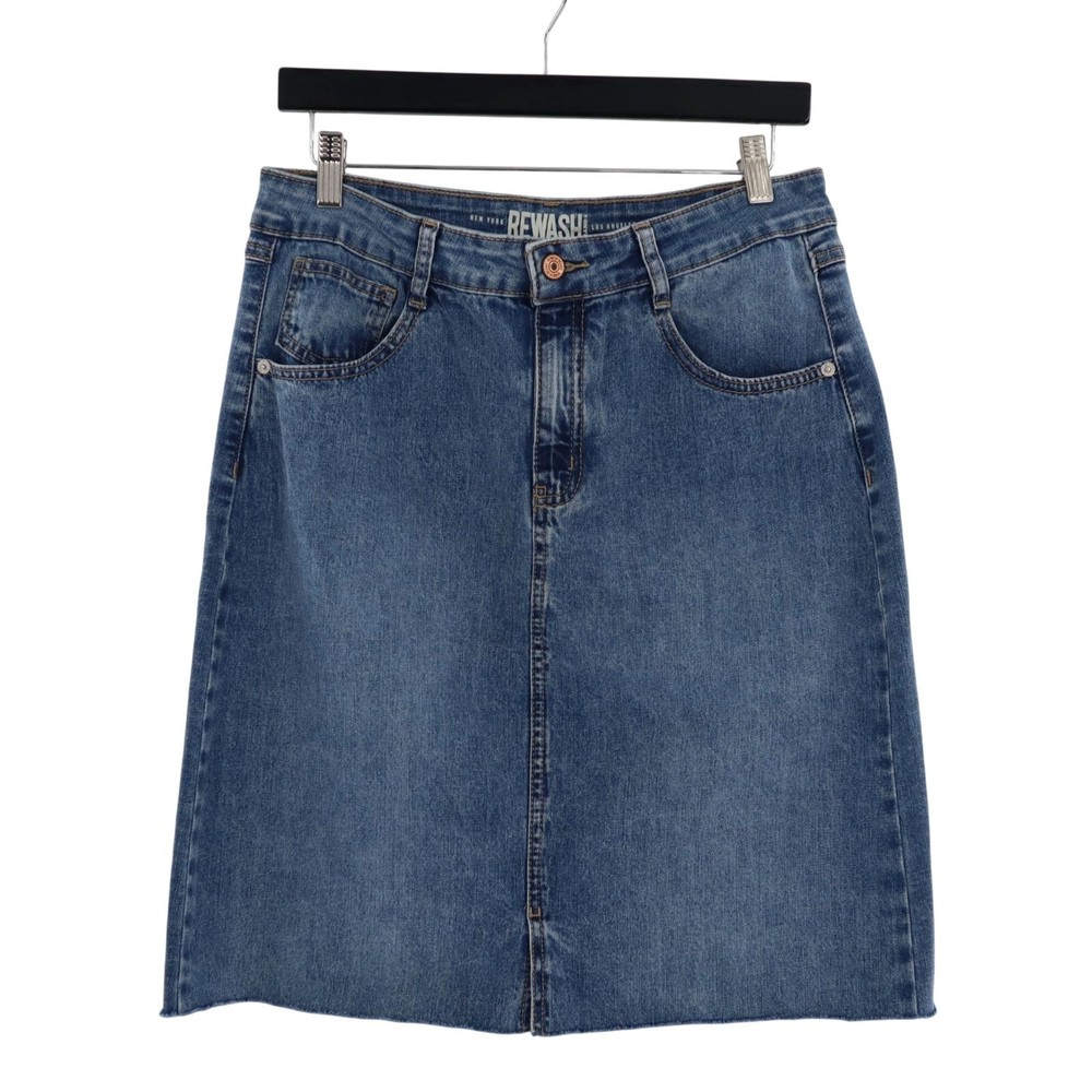 Rewash Jean Skirt Women 9/29 Blue Casual Minimalist Elevated Indie Contemporary