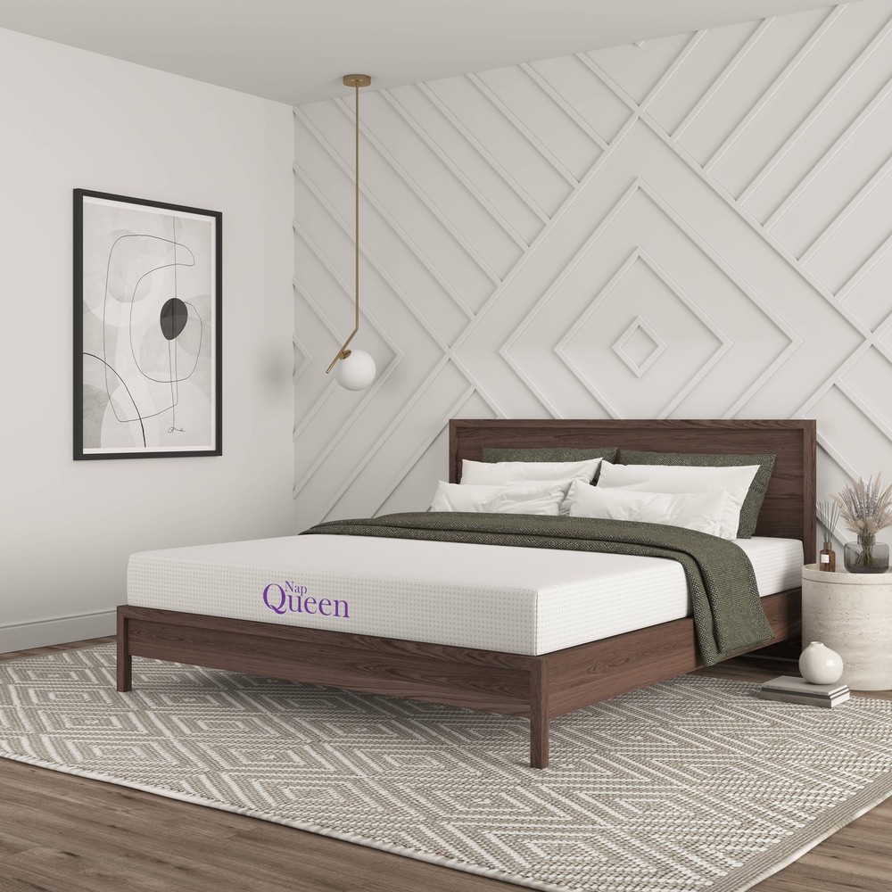 NapQueen 8 Inch Bamboo Charcoal Memory Foam Mattress for Cool Comfort