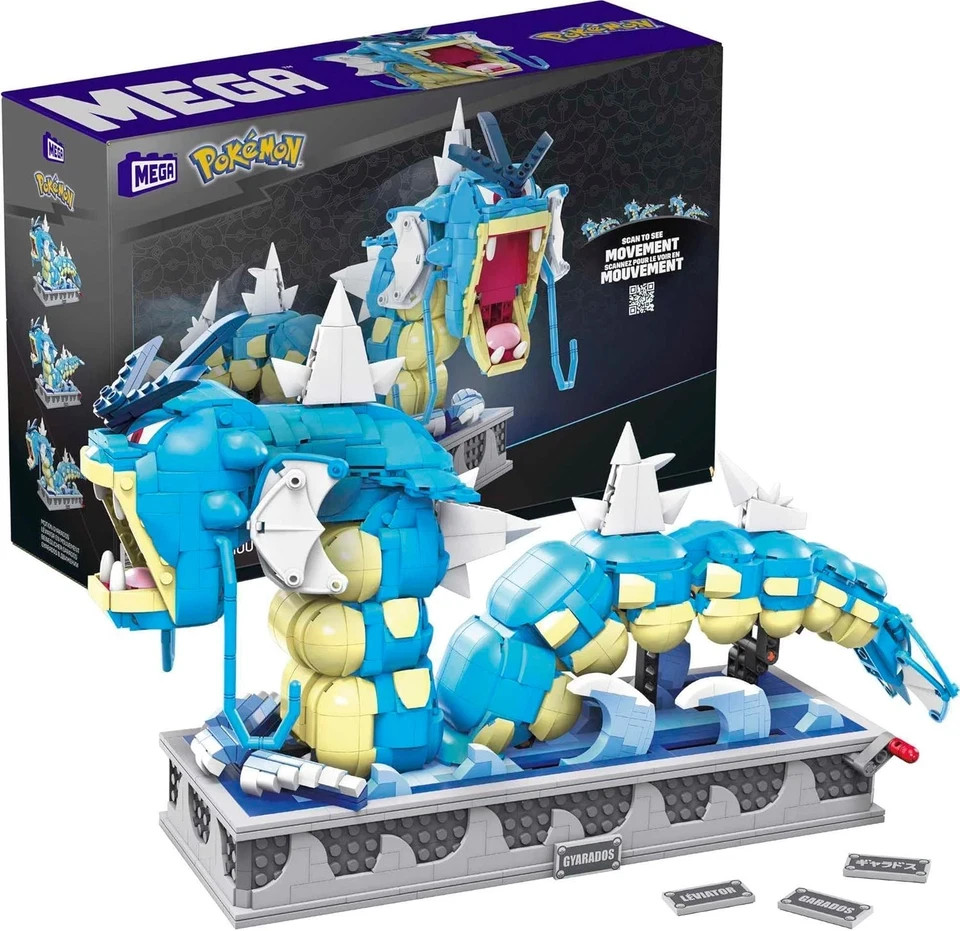 NEW Mega Pokemon Motion Gyarados Mechanized Toy Building Set 2186 Pcs