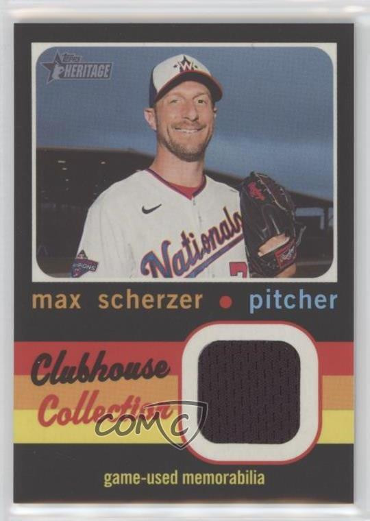 2020 Topps Heritage High Number Clubhouse Collection Relic Max Scherzer CCR-MS Baseball Memorabilia Card