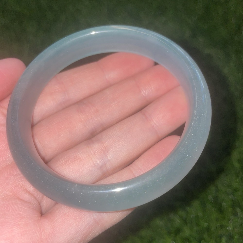 Natural AAAA  BlueGreen Burmese JADE Bangle 60mm Inner Diameter