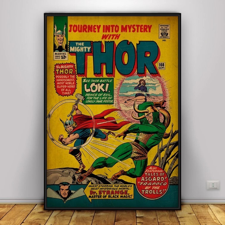 Vintage Marvel Movie Comic Book Covers Wall Art Poster Prints