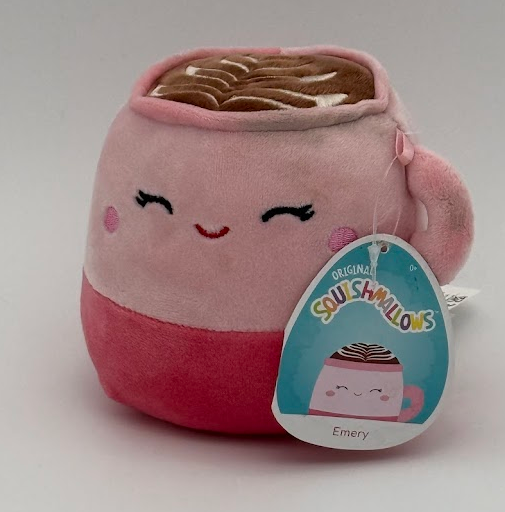 Squishmallows 5in Emery Hot Cocoa Mug Plush Toy with Water Damage