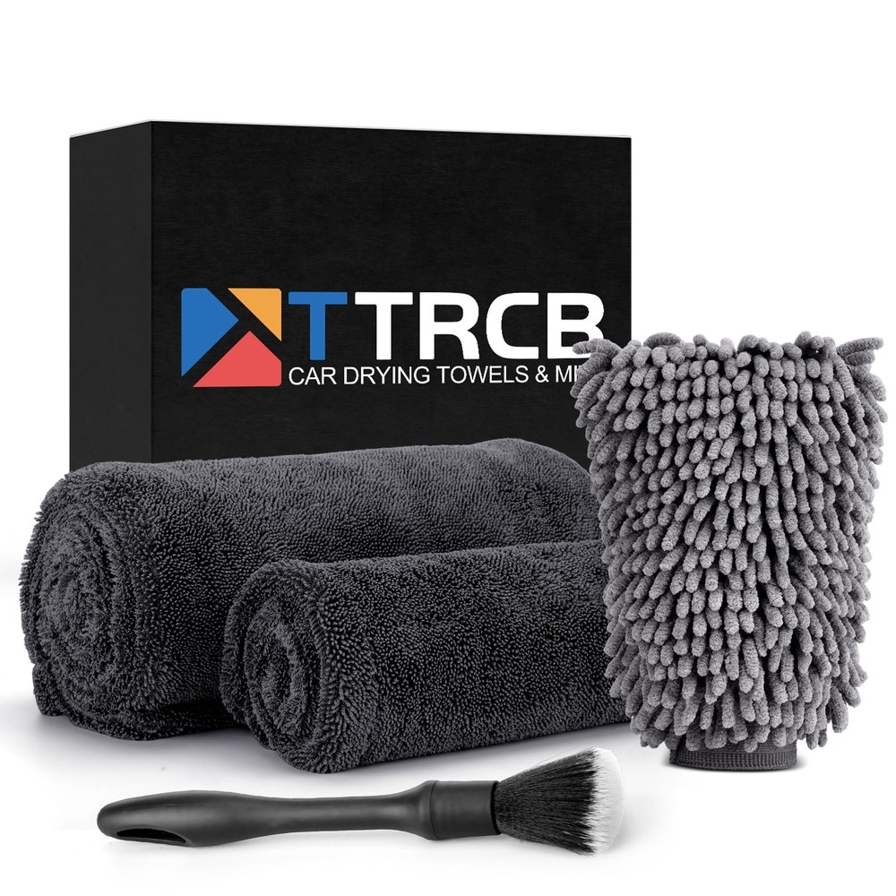 2 Pack 1300 GSM Extra Large Microfiber Car Drying Towels 36x24 & 16 Inch