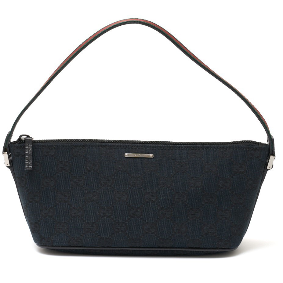 GUCCI GG Canvas Sherry Line Mini Pouch 141809 Leather Handbag 679612