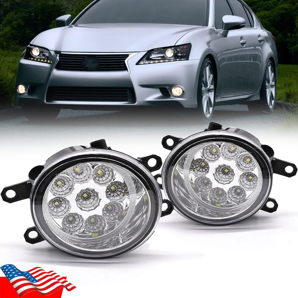 Pair LED Front Bumper Fog Light Lamp Left&Right For Lexus Toyota Camry Yaris