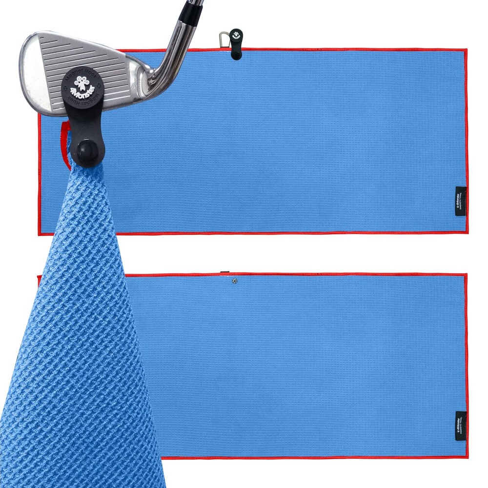 2-Pack Magnetic Golf Towels with Quick-Dry Microfiber & Portable Pouch