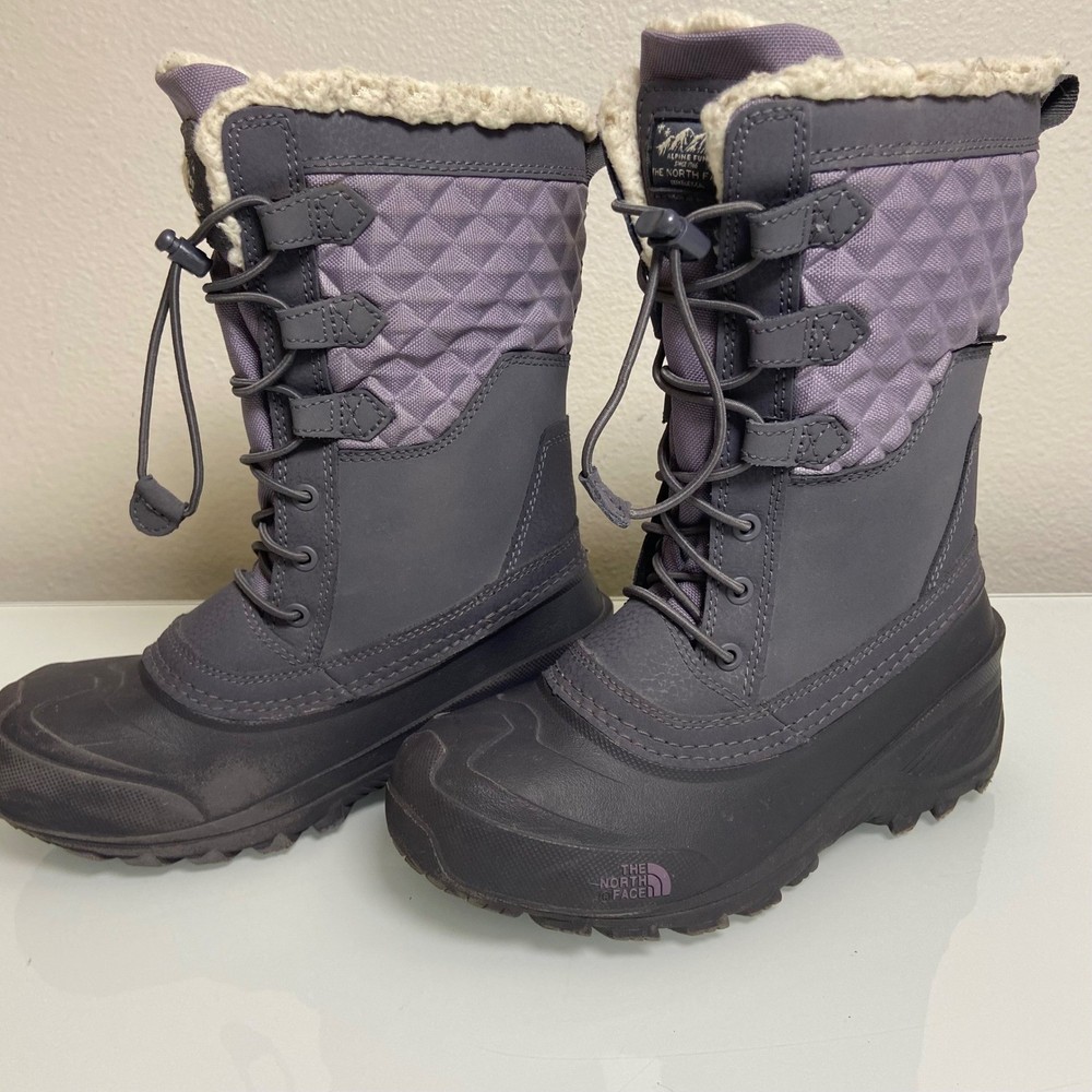 The North Face Kids US 2 Alpine Fun Gray Purple Winter Insulated Snow Boots Read