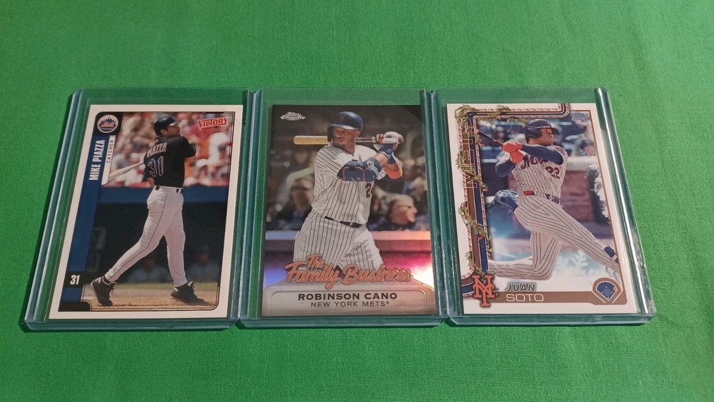 New York Mets Lot Of 3 Cards Mike Piazza, Robinson Cano & Juan Soto Baseball MLB