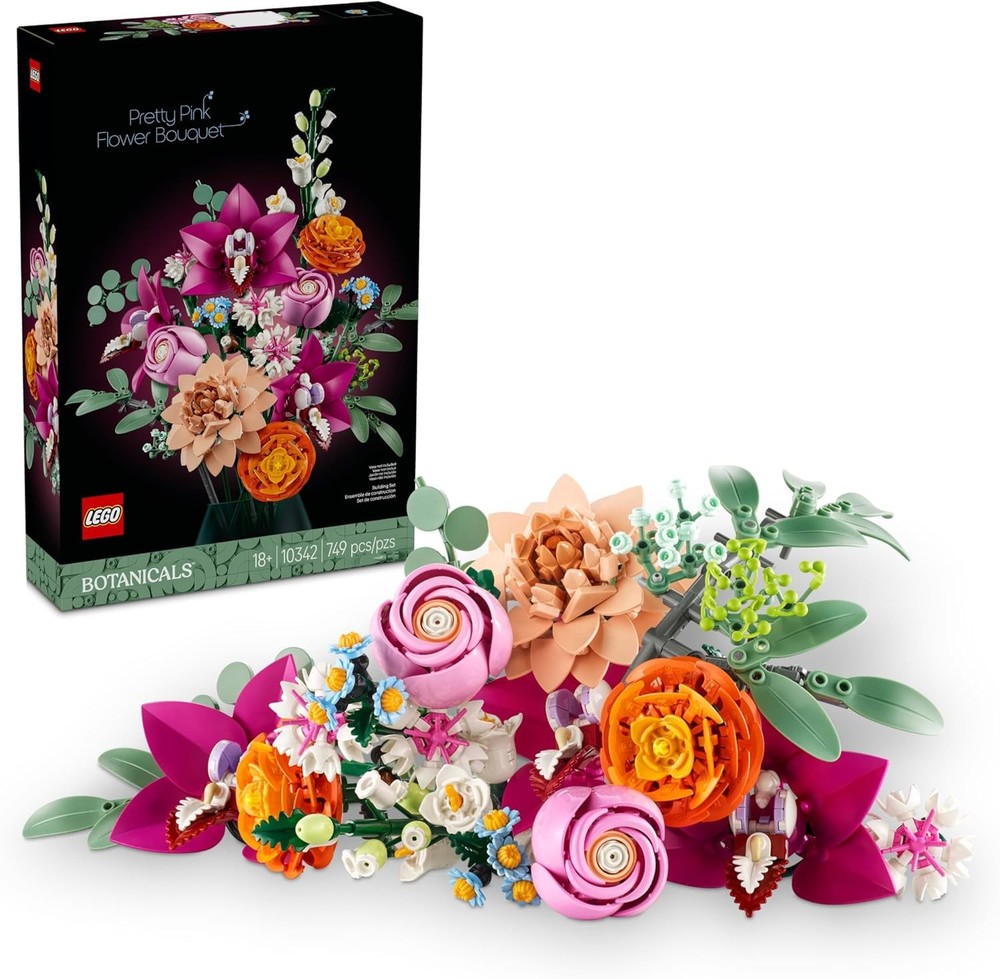 LEGO Botanicals Pink Flower Bouquet Building Kit for Adults 10314