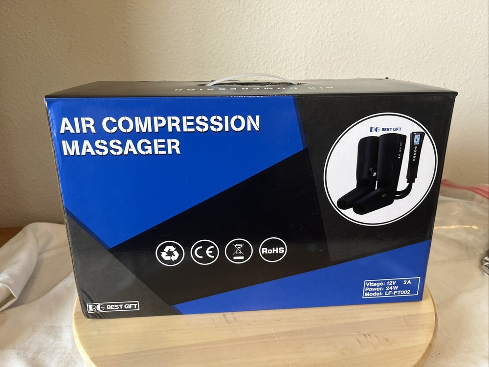 Air Compression Foot and Leg Massager with Heat, size extender, remote control