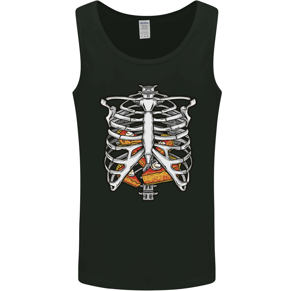 Pie Inside a Skeleton Torso Funny Food Mens Vest Tank Top