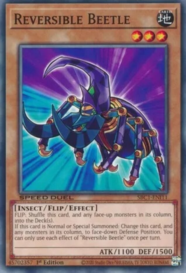 Reversible Beetle SBC1-ENI11 Common 1st Edition Near Mint Yugioh Card