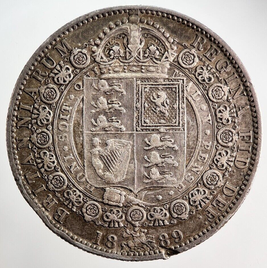1889 Victoria Half-Crown Silver Coin in Exceptional High Grade Condition