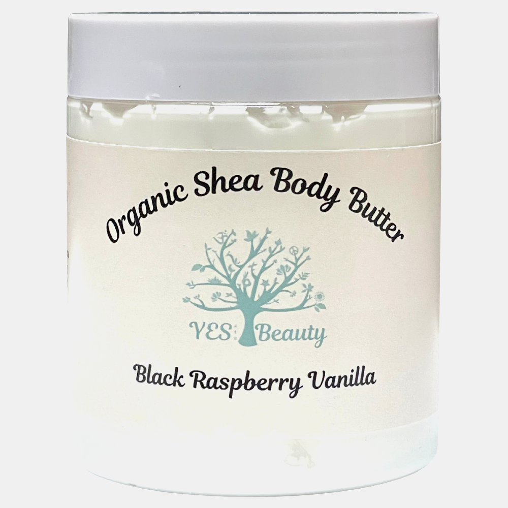 Organic Black Raspberry Vanilla Shea Cocoa Body Butter Handmade 10 oz