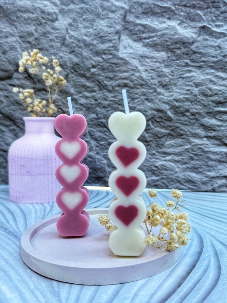 Valetine's Day Scented Heart Shaped  Double Candle