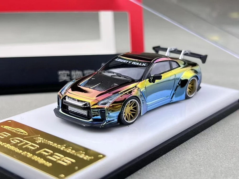 MC 1:64 Plating LB GTR R35 Racing Sports Model Diecast Metal Car