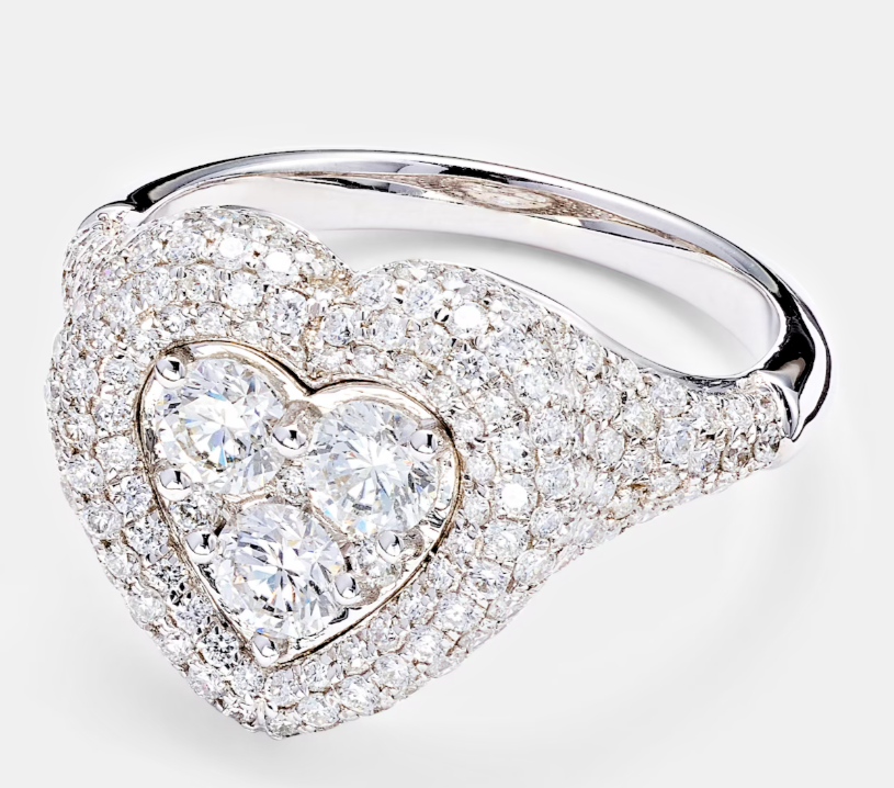 8ct VVS1/D Round Moissanite Engagement Ring in 14k White Gold Plated Band