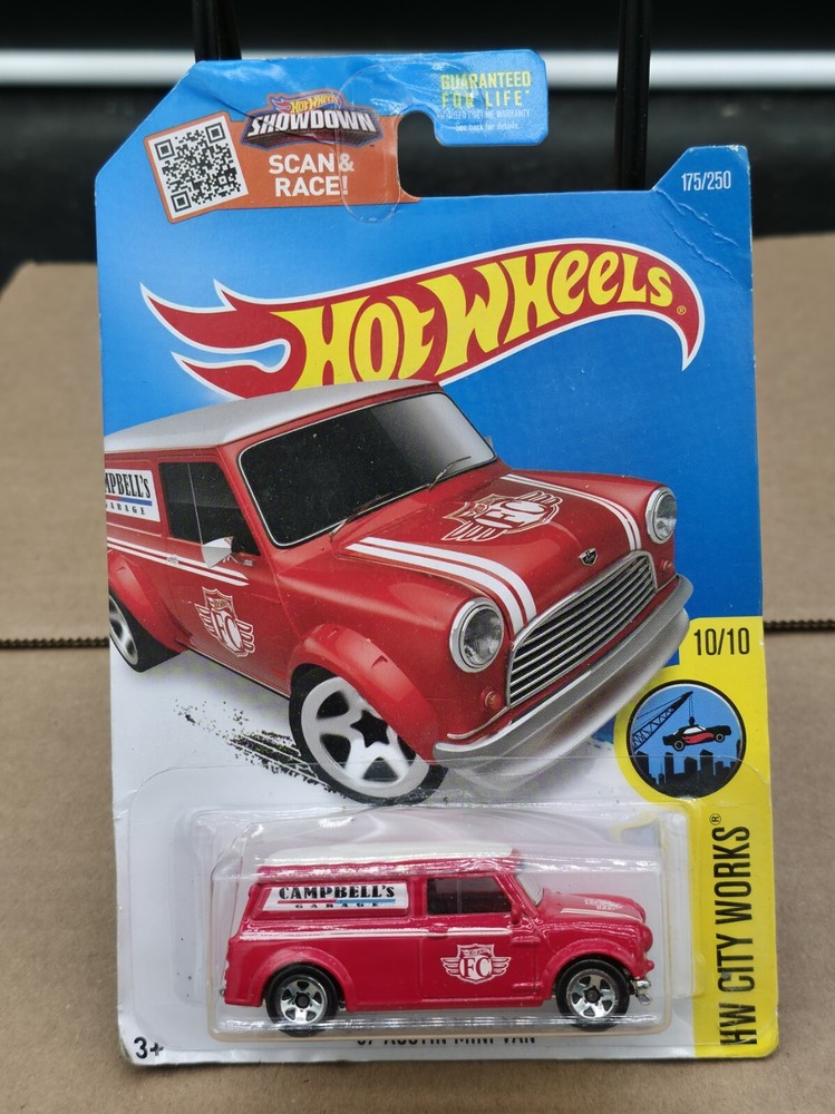 2016 Hot Wheels #175 HW City Works 10/10 '67 AUSTIN MINI VAN Red w/Chrome 5 Sp