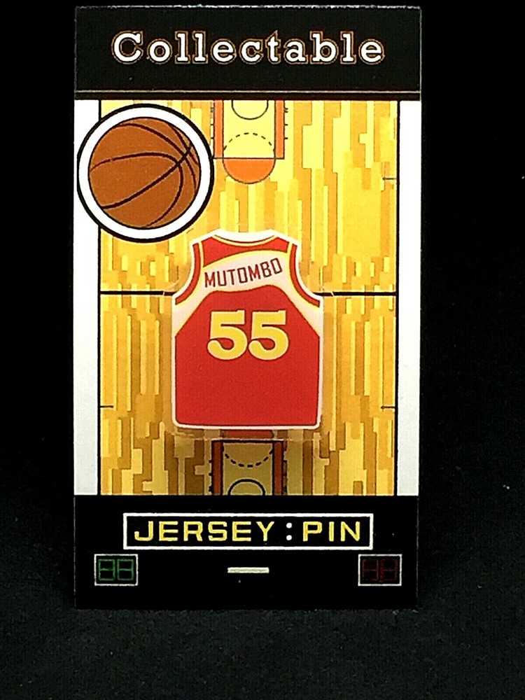 Atlanta Hawks Dikembe Mutombo jersey lapel pin-Classic throwback Collectable