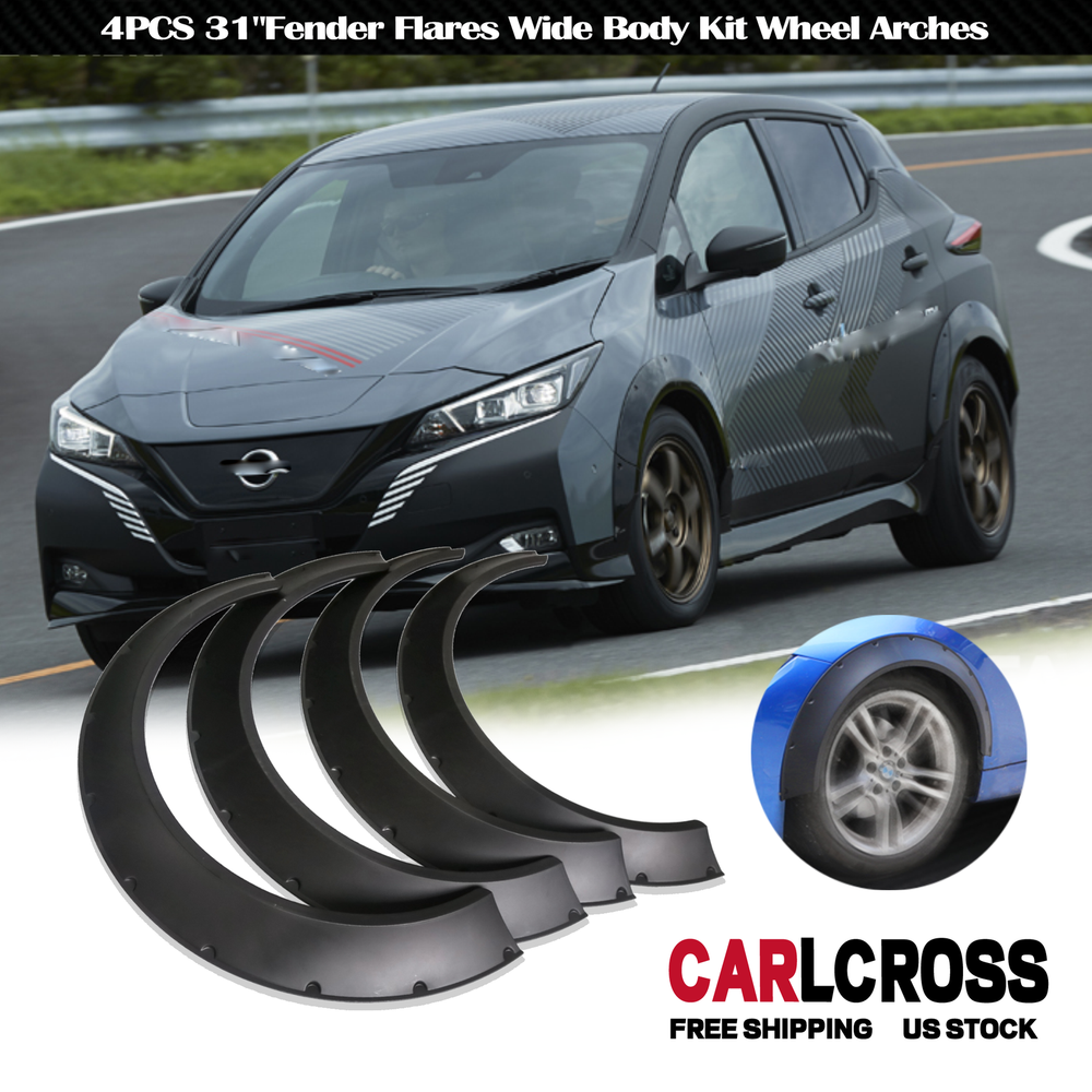For Nissan Leaf Set of 4 Fender Flares Extra Wide Body Kit Wheel Arches