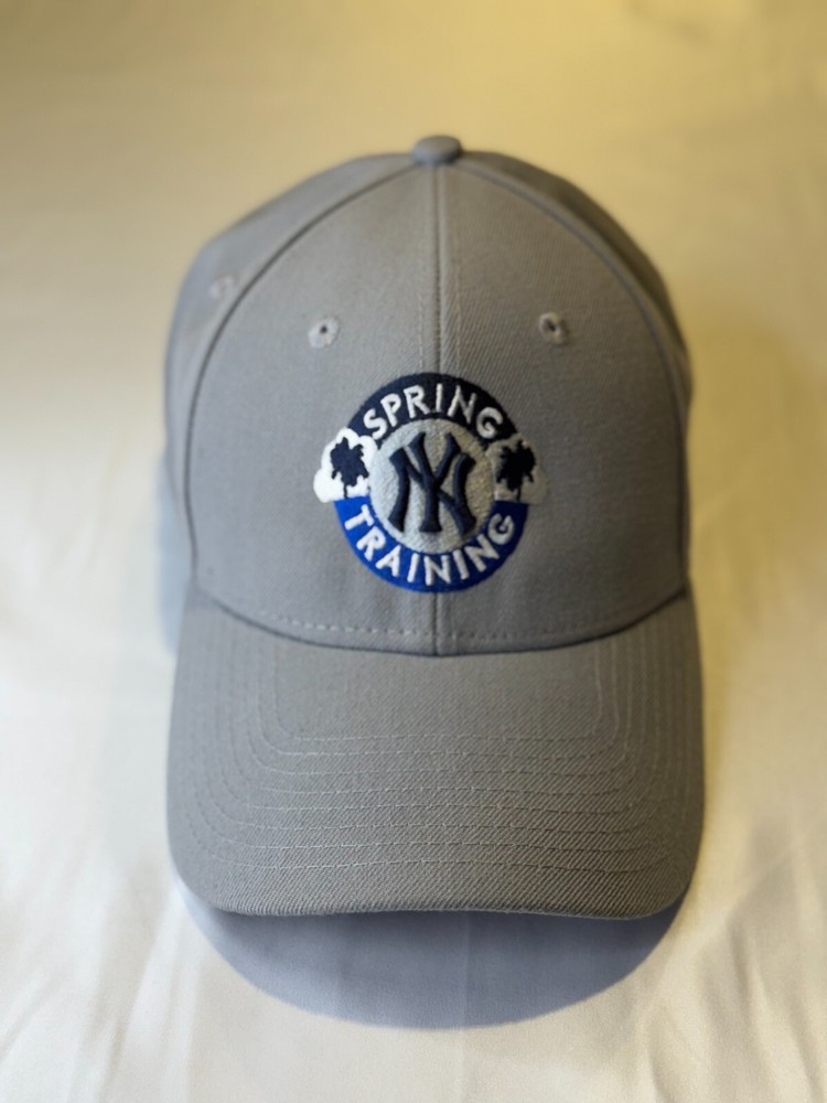 New York Yankees Gray Strapback Baseball Hat New Era 9Forty 2023 Spring Training