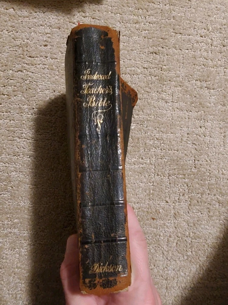 1913 Vintage Antique Teacher's Bible by John A Dickson Publishing - Indexed Edition