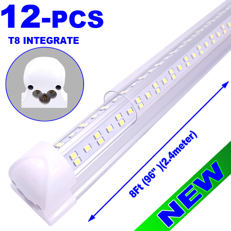 8ft Linkable Led Shop Light Fixture Integrated 8 Foot Led Tube Light Bulbs×12P