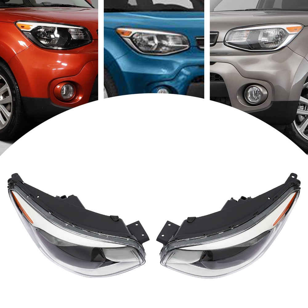 2014-2019 Kia Soul Halogen Headlight Pair Replacement Left & Right