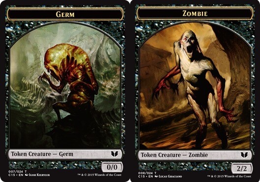 MTG 10 Germ Zombie Tokens NM-Mint English Commander 2015  